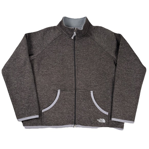 The North Face Tops - The North Face Ribbed Fleece Full Zip Up Jacket Women's - Size XL - Dark Gray